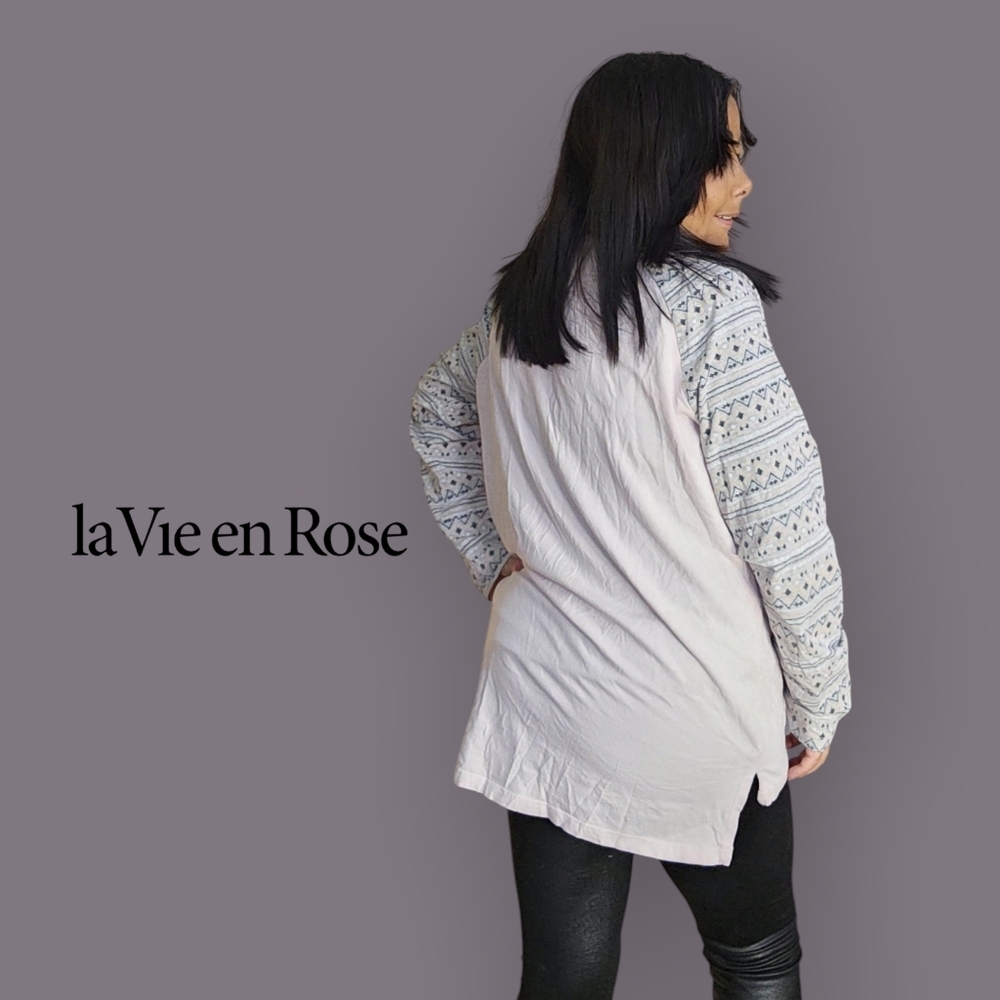 LA VIE EN ROSE WOMENS SIZE L/G Fox Home Is Where The Heart Is Pajama Top - Picture 4 of 9